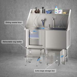 Solution de nettoyage de lavage de <span class=keywords><strong>chien</strong></span> de baignoire de <span class=keywords><strong>spa</strong></span> pour animaux de compagnie en acier inoxydable personnalisable pour les animaux - Product Image 3