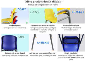 GUANGWEI Modern dayanıklı plastik çalışma koltuğu ev ofis konferans eğitimi için toptan ucuz fiyat ziyaretçi öğrenciler için - Product Image 3