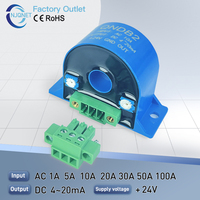 Transmisor de Corriente CA 4-20mA QNDB7 5A 10A 20A 50A 100A 200A, Transductor de Corriente 4-20mA, Sensor de Corriente 420mA, Precio de Fábrica