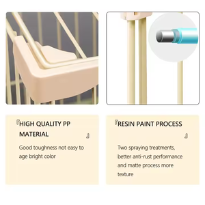 Toptan çift katmanlı paslanmaz çelik kedi Villa evcil hayvan kafesi yeşil pembe gri kaplı düğme kapatma kutusu ile katlanabilir paketlenmiş - Product Image 2