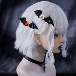 Nouvelle Pince à Cheveux Latérale d'Halloween Faite à la Main en Résine Cortex, Série Diablo, avec motifs Drôle Citrouille, Cyclope, Diable, Ailes <span class=keywords><strong>de</strong></span> Chauve-souris, Crâne, Démon - Product Image 4