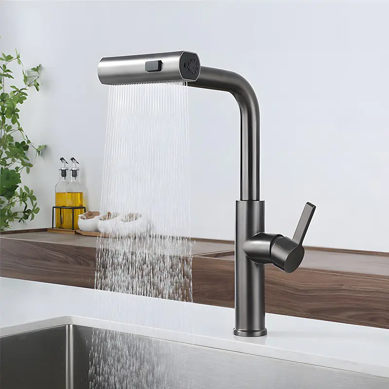 grifo de cocina en cascada 3 en 1 de 360 modern waterfall kitchen sinks faucet pull out with certifi