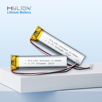 3.7v 800mAh Rechargeable plus petite batterie Lipo 801660 avec batterie au lithium-ion PCB pour pointeur laser électronique