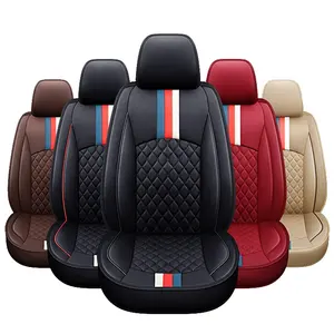 good quality OEM logo China factory fashion design universal size neoprene leather car seat cover with headrest