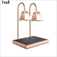 HADI-Chauffe-aliments infrarouge en cuivre antique à double réservoir, lampe de table en acier inoxydable pour buffet, hôtels et restaurants