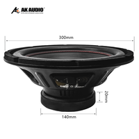 AK-S1202 Vente en gros usine Subwoofer audio de voiture 12 pouces de haute qualité Double bobine Haut-parleur de basses actif SPL En stock Prix plus bas