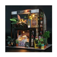 Jouet créatif DIY pour filles, maison de fleurs, modèle d'assemblage 3D fait main (Café du voyage dans le temps)