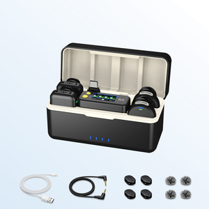 Micrófono Lavalier Inalámbrico 2.4G, Audio HiFi, Reducción de Ruido AI, Monitoreo en Tiempo Real de 300m, Micrófono de Solapa OEM para <span class=keywords><strong>YouTube</strong></span>, TikTok, Vlog - Product Image 1