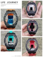 Kit de modification pour montres G-Shock GA-2100/GA-2110 pour hommes, bracelet en silicone respirant, boucle en acier inoxydable, fermoir papillon