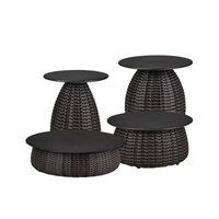 Mobilier d'extérieur en rotin pour hôtel, balcon, loisirs, table basse en aluminium, villa, jardin, table d'appoint en rotin