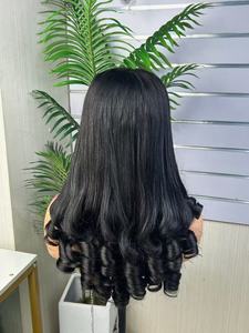 Cola suelta <span class=keywords><strong>Wace</strong></span> 5*5 peluca con malla frontal transparente Color Natural 18 pulgadas cabello humano 100% peluca con malla frontal recta suelta - Product Image 1