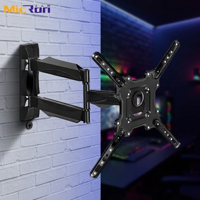 Space Saving Slim 32-65 Inch 32kg Capacity Full Motion Swivel Tilt Rotation Calibration VESA 400x400 Wall Hug TV Wall Mount