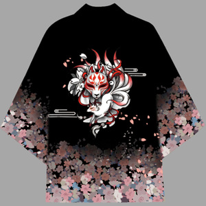 Nouvel arrivage de T-Shirt imprimé numérique 3D de style <span class=keywords><strong>ancien</strong></span> <span class=keywords><strong>japonais</strong></span> et chinois décontracté Robe <span class=keywords><strong>Kimono</strong></span> Cape en plumes Tissu tissé - Product Image 4