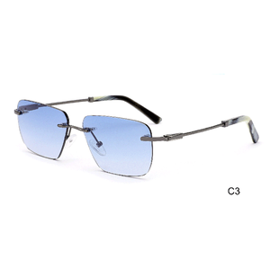 Venta al por mayor de alta calidad de tendencia Retro sin montura gafas de sol polarizadas para hombre Lunettes De Soleil, Lentes De Sol Hombre - Product Image 5