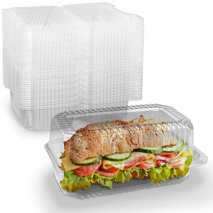 Plateaux à emporter en plastique 9x5 pouces, conteneurs à Dessert, récipient alimentaire à charnière en plastique - Product Image 3
