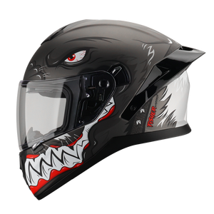 Casco de Motocicleta Integral ABS con Alerón Grande, Visera Exterior Transparente, Visera Interior Negra, Motocross, Liberación Rápida, XXP Warrior, Todas las Estaciones - Product Image 4