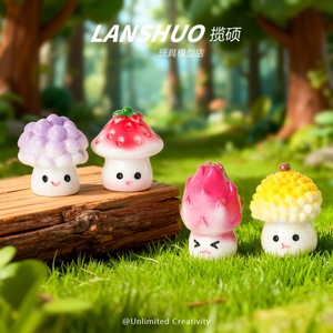 <b>Miniature</b> 3D Mushroom Ornaments Plastic Resin Colorful Desk Decor Home Decoration - Product Image 3