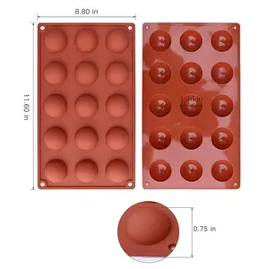 De gros de silicium moules cuisson sphère-Moule en silicone rond en forme de demi-boule, pour le chocolat et le fond