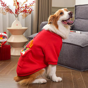 Roupas para Cães de Ano Novo Chinês por Atacado, Hoodie Vermelho da Sorte, Vestuário Festivo Quente para Animais de Estimação YF030 - Product Image 4