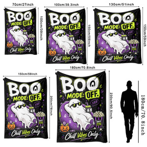 Couverture en flanelle à motifs d'Halloween, couverture de sieste, décoration de fête, cadeau d'horreur, confortable, chaude, super douce pour la chambre à coucher, le salon - Product Image 5