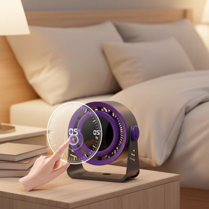 Ventilateur de bureau sans pales, rechargeable, avec clip, idéal pour hôtel, petit ventilateur LED, coffret cadeau, meilleur prix - Product Image 1