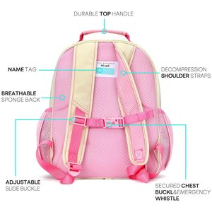 Sac à dos d'école primaire pour filles personnalisé à prix abordable avec poche isotherme pour le déjeuner, design respirant et résistant à l'eau - Product Image 3