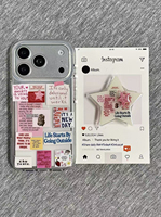 Nouvelle Coque de Téléphone Vintage à Motif Étoile avec Support de Téléphone Chat Intégré pour iPhone 17 Pro Max 16 Pro Max 15 Pro Max