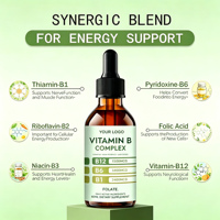 Gouttes énergétiques de vitamines du complexe B - Liquide oral végétalien pour adultes favorisant le métabolisme énergétique normal, le soutien immunitaire et du sommeil, antioxydant