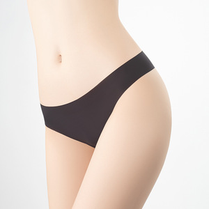 กางเกงในผู้หญิงแบบ T-Back สีพื้น ไร้ตะเข็บ เอวต่ำ ผ้าไหมน้ำแข็ง คุณภาพสูง แบบ G-String - Product Image 3