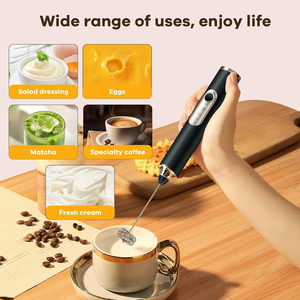 Mousseur à lait électrique portatif, 3 vitesses, mousseur à café, batteur à œufs, mélangeur à lait, rechargeable par USB, design minimaliste - Product Image 6
