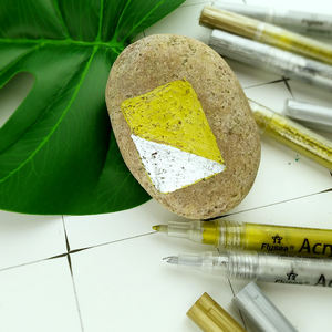 Flysea Acrylverfmarkers 3 Goud 3 Zilver Permanente Verfpennen voor Plastic Glas Keramiek Hout Stof Rubber Steen - Product Image 6