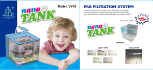 Klein, exquisit, vierkant, mini ecologisch aquarium van acryl met led-verlichting en USB-aansluiting. - Product Image 5