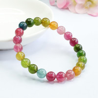 Bracelet en tourmaline Ximang Ximang, cristal coloré du Brésil ancien, 8 mm, pour diffusion en direct S2081604