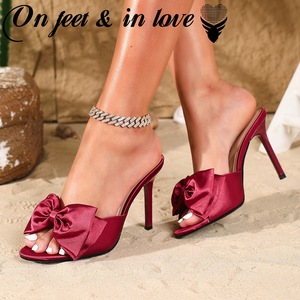 New Fashion Chaussure Femme Sandales Luxe Slides <b>Bow</b> Fashion Shoes Kitten Heels for Ladies - Product Image 5