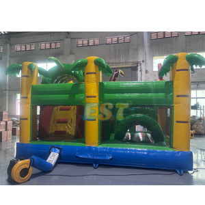 Scivolo Gonfiabile Commerciale a Tema Scimmia con Castello Rimbalzante Combinato in <span class=keywords><strong>Vendita</strong></span> per Noleggio Feste - Product Image 3