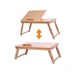 Tre máy tính xách tay bảng máy tính xách tay bảng gỗ bambu gấp máy tính xách tay đứng thuận tiện máy tính thoải mái giường khay máy tính xách tay bàn - Product Image 6