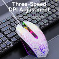 Mouse Gaming Ergonomis Grosir Pabrik, Kabel USB Dual Mode RGB Menyala untuk Esports, Kantor, Laptop, dan PC