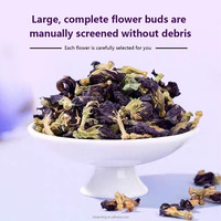 Prix de gros Thé aux fleurs de pois papillon séché bleu biologique Tisane séchée Boisson bleue apaisante pour la relaxation et la concentration