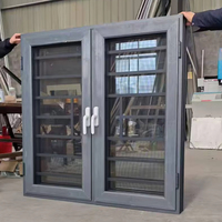 Ventanas abatibles con marco de aluminio y rotura de puente térmico para ventana de doble acristalamiento con pantalla y rejilla antirrobo