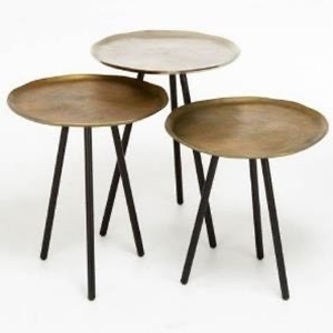 Mesa de Centro de Metal Hecha a Mano de Lujo con Tapa de Metal Dorado, Diseño Moderno para Sala de Estar - Product Image 1