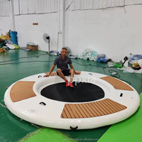 EVA antidérapant pvc rond gonflable radeau eau flottant dock plate-forme piscine avec hamac