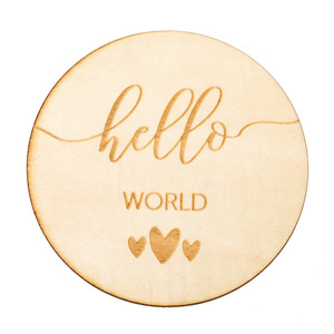 Disques en bois naturel gravés au laser personnalisés <span class=keywords><strong>2022</strong></span> pour accessoires photo de nouveau-né, cartes mensuelles de jalons de développement pour bébé - Product Image 5