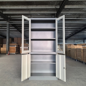 Armoire <span class=keywords><strong>de</strong></span> classement <span class=keywords><strong>métallique</strong></span> en acier verrouillable pour bibliothèque scolaire et bureau, en stock, 1 pièce, en promotion - Product Image 3