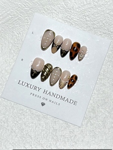 Bán buôn Hand Painted Gel Báo Chí trên móng tay đẹp sang trọng tùy chỉnh thiết kế handmade Báo Chí trên móng tay - Product Image 6