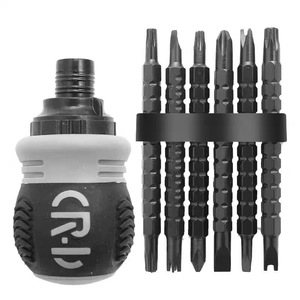 Multi-Roller Screwdriver Set 6-Piece Magnetic Bits Phillips Flathead Torx Hex Y-Type U-Type Dual-Purpose With Anti-Slip Handle - Product Image 1