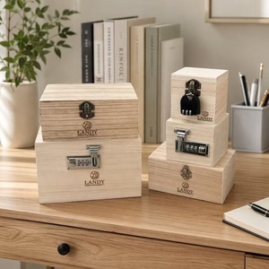 Boîte en bois massif de qualité supérieure avec logo personnalisé, serrure à combinaison, coffre <span class=keywords><strong>secret</strong></span>, coffre de rangement en bois multi-tailles pour un cadeau sécurisé - Product Image 5