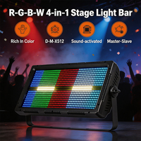 Redsun Professional 200W LED 48+8 Segments Lumière de Scène Stroboscopique en Plastique RGBW Wash Bar DMX512 Sonore pour Scène DJ Mariage KTV