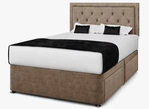 Cama Diván Chesterfield con Cabecera de Espuma Viscoelástica (Doble <span class=keywords><strong>Azul</strong></span> con 2 Cajones en la Base) Cómoda y Ahorradora de Espacio, China - Product Image 3