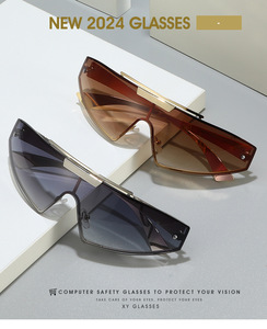 LMA 3651 Luxury Metal Brand Shades Rimless Technology Eyewear Punk Women Men Sports Cycling 2025 High Quality <b>Sunglasses</b> - Product Image 2