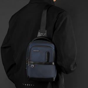 Bolso de Pecho para Hombre We Poe Wr, Gran Capacidad, Nylon, Bandolera para Uso Diario, Primavera 2025, Azul Oscuro, Color Sólido - Product Image 1